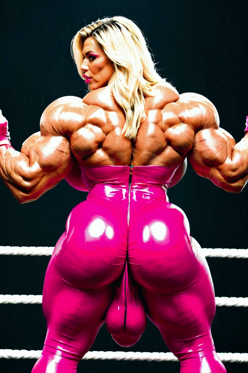 Huge Muscles, Big Bimbo Lips, Large Ass Travesti IA Pornô
