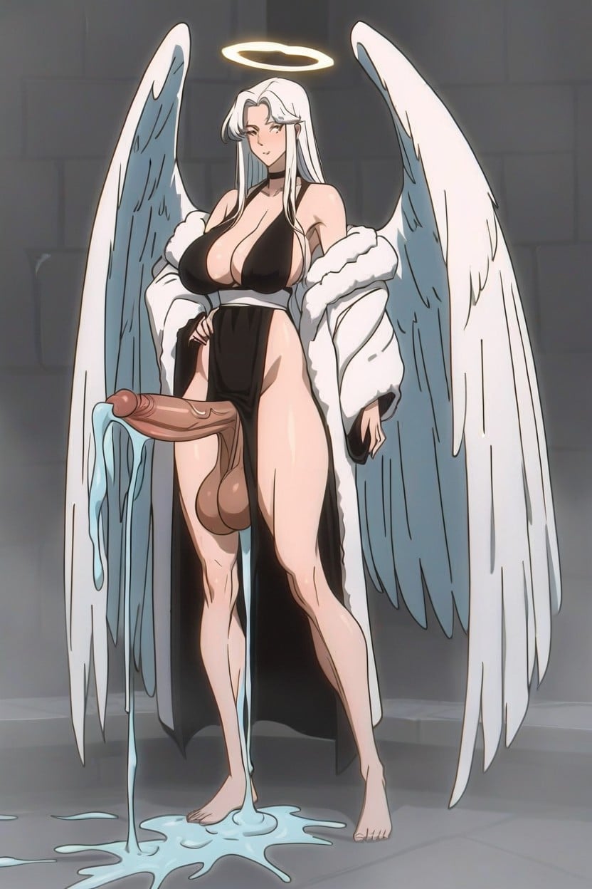 Long Legs, Standing, Hyper Cumshot Porno IA transsexuelle