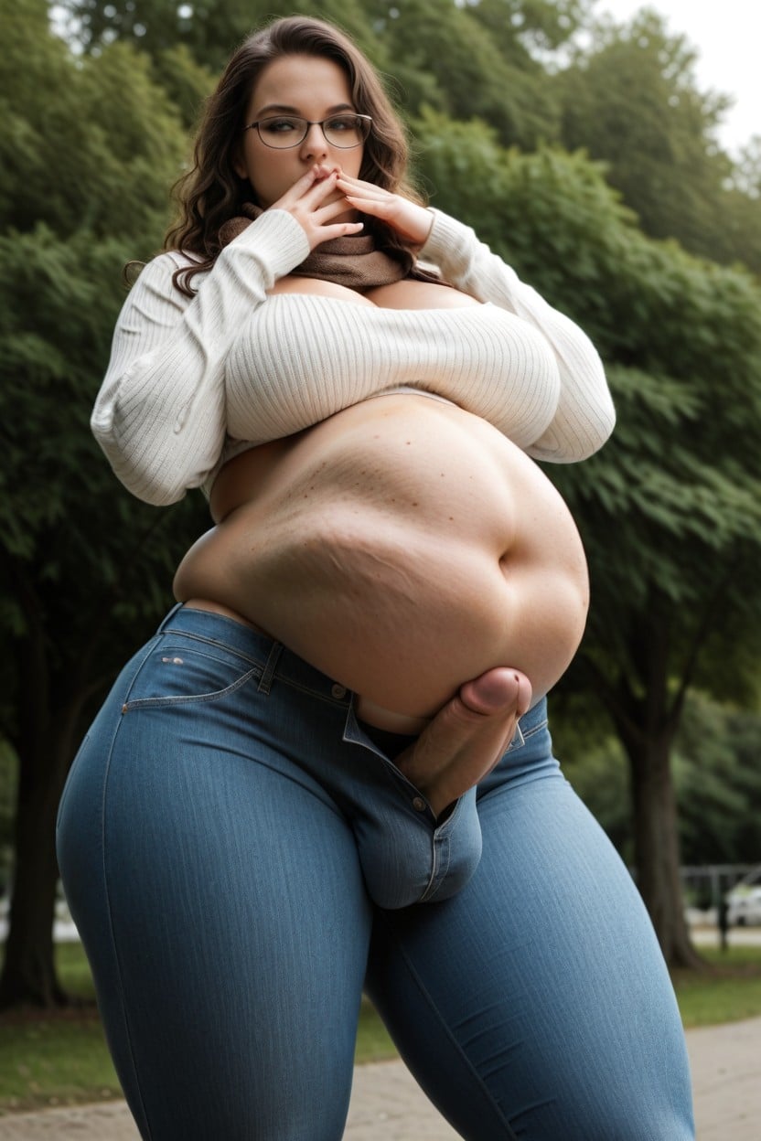 豐滿, Blue Jeans, Vore Belly Hanging 人妖AI黃片