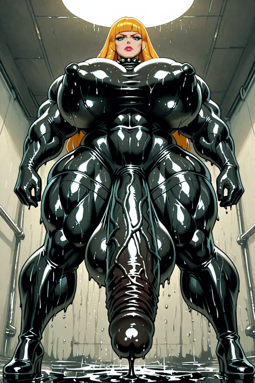 Gigantic Washboard Abs, Oiled And Shiny, Gigantic Veins All Over Her Body 쉬메일 AI 포르노