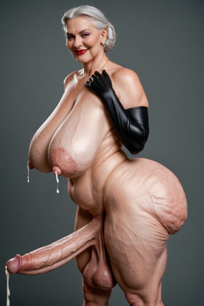 Sourire Narquois, Side View, Bimbo Porno IA transsexuelle