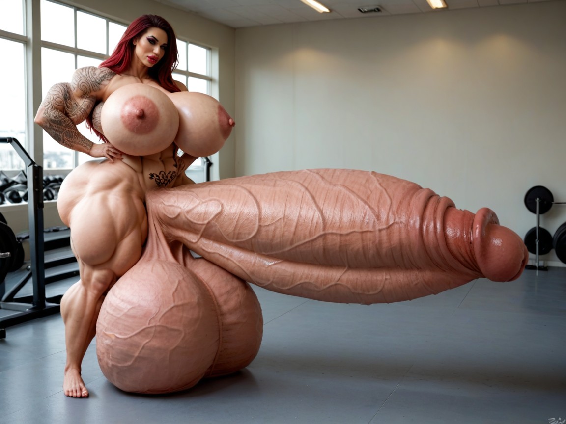 Penis Is Just Way Too Gigantic, Hyper Gigantic Swollen Bimbo Lips, Hdr Shemale AI Porn
