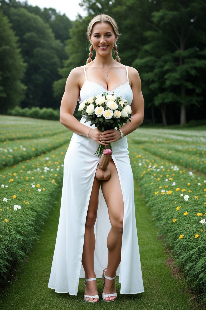 50+, Thick Tighs, And White Roses Transfrau KI-Porno