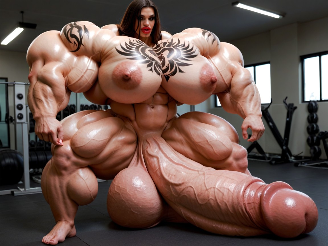 Hyper Gigantic Swollen Bimbo Lips, Penis Is Just Way Too Gigantic, Hyper Gigantic Abs Shemale AI Porn