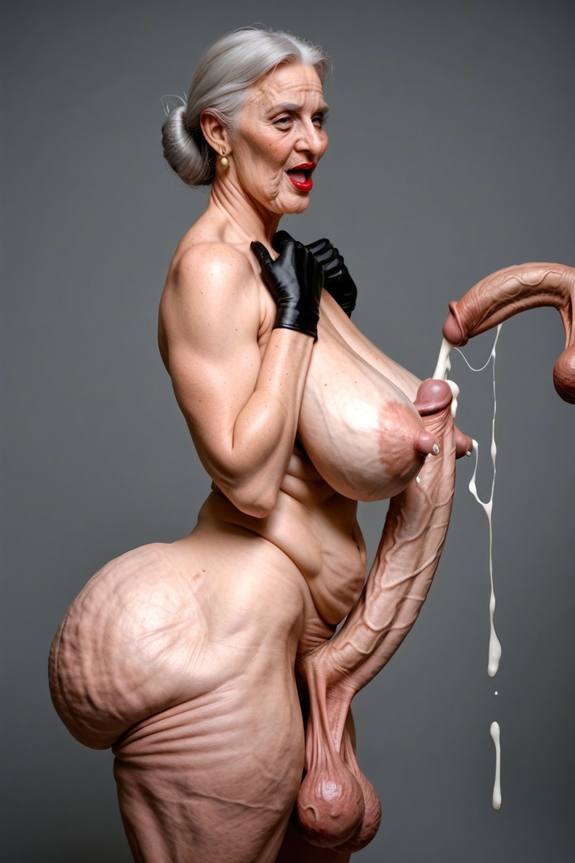 Ultra Detailed, Huge Cumshot, Cowboy Shot Porno IA transsexuelle