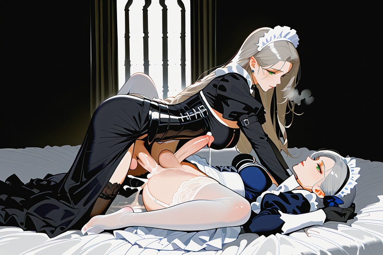 Mature Female, Highly Detailed, Gothic Maid Outfit 人妖AI黃片