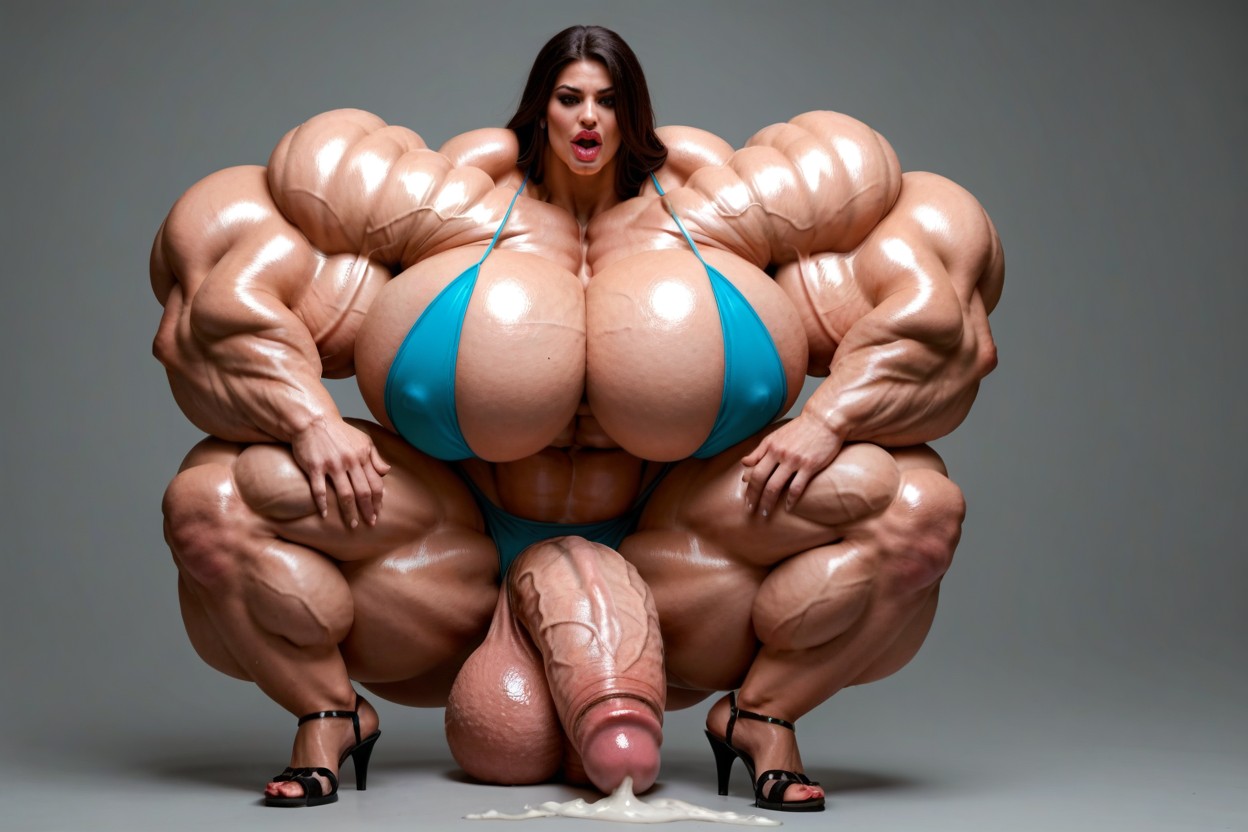 Oversized Thick Arms, Hyper Gigantic Muscle Hips, Hyper Detailed Veiny Muscles Transfrau KI-Porno