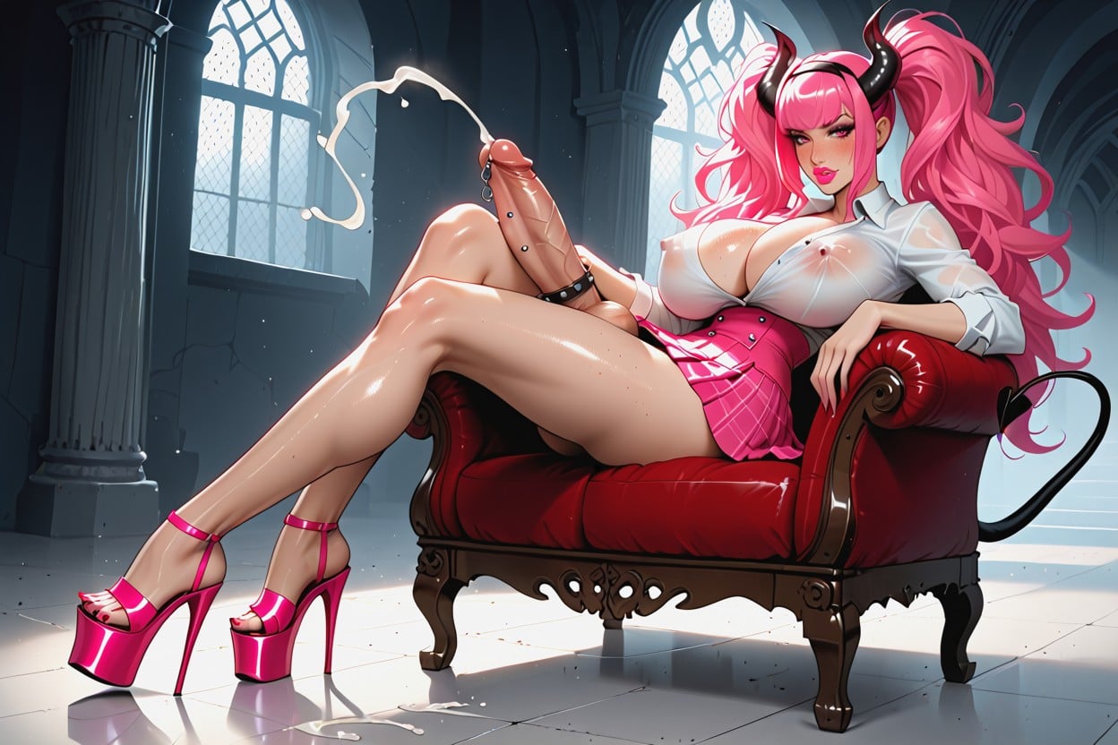 Thick, Fluffy Hair, Pink Alice Band 人妖AI黃片