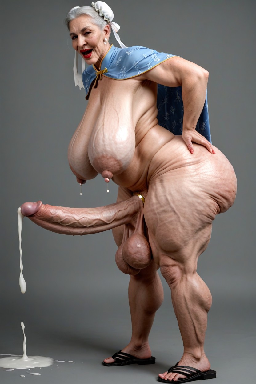Ultra Detailed, Full Body Shot, Naked Porno IA transsexuelle
