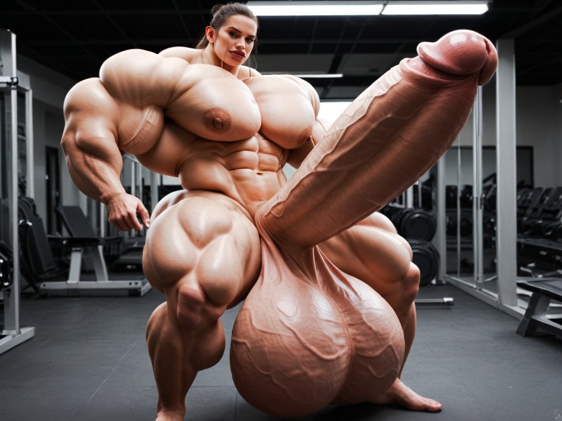 Hdr, Hyper Growth, Hyper Gigantic Muscle Hips Shemale AI Porn