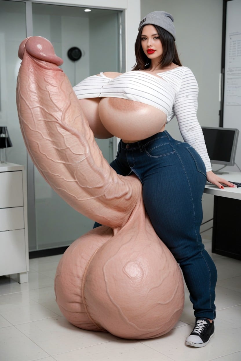 Hyper Gigantic Veiny Penis, Breast Expansion, Penis The Size Of The Room Shemale AI Porn