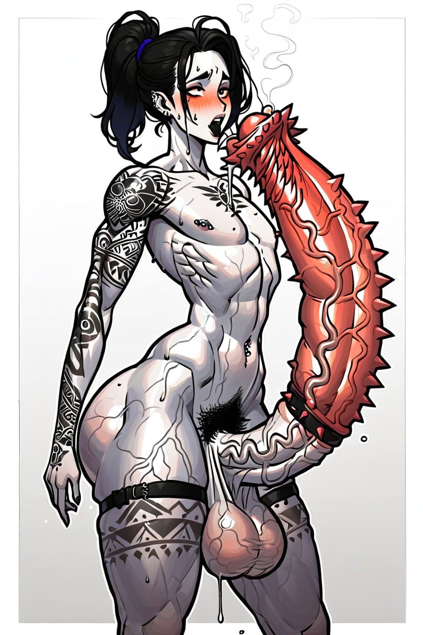 Moaning Face, Absurdly Veiny, Black Hair 人妖AI黃片
