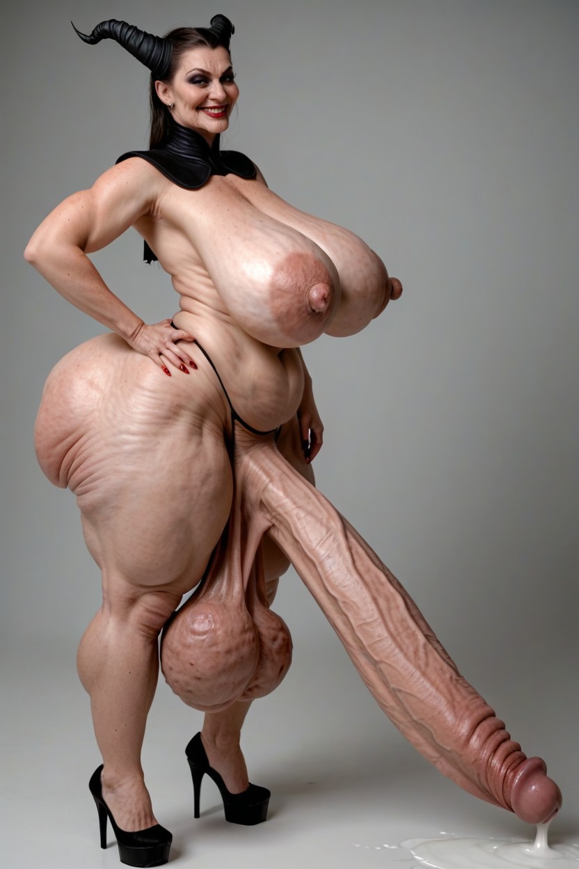 Saggy Breasts, Swollen Pink Penis, Saggy Ass Shemale AI Porn