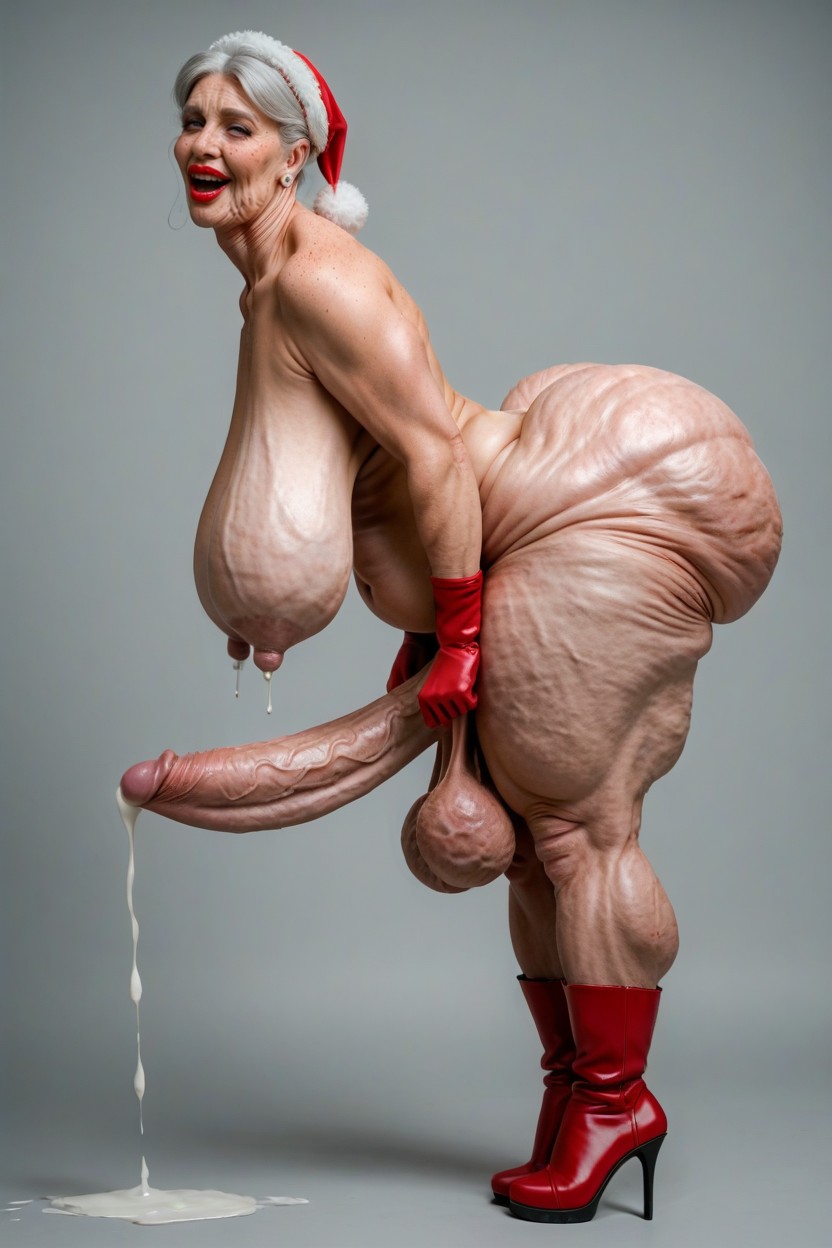 Extremely Large Ass, Bimbo, Sexy German Granny Shemale AI Porn