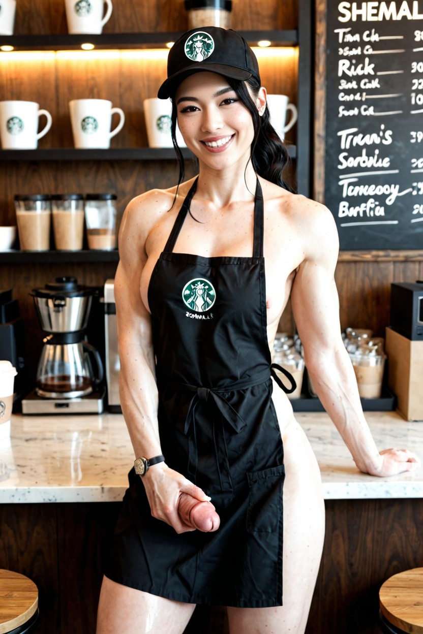 Coffee, Barista Apron, Freckles 人妖AI黃片