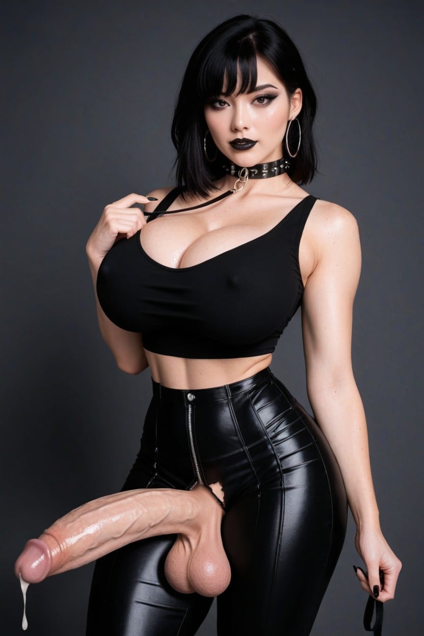 Big Hoop Earrings, Korean, Arched Back Shemale AI Porn