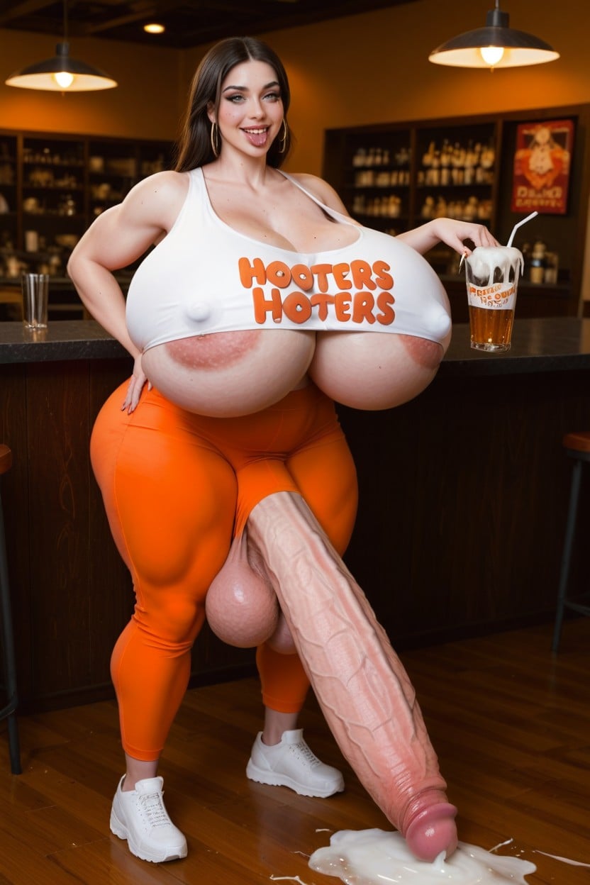 Gigantic Sagging Pointed Fat Heavy Hyper Breasts Hang Lower Than Waist, 乳房擴張, 难以置信的超长阴茎 人妖AI黃片