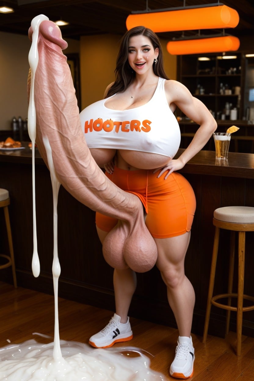 Fat Hips And Ass Bulging Out Of Tight Orange, Expansion Mammaire, Penis Is Bigger Than Leg Porno IA transsexuelle