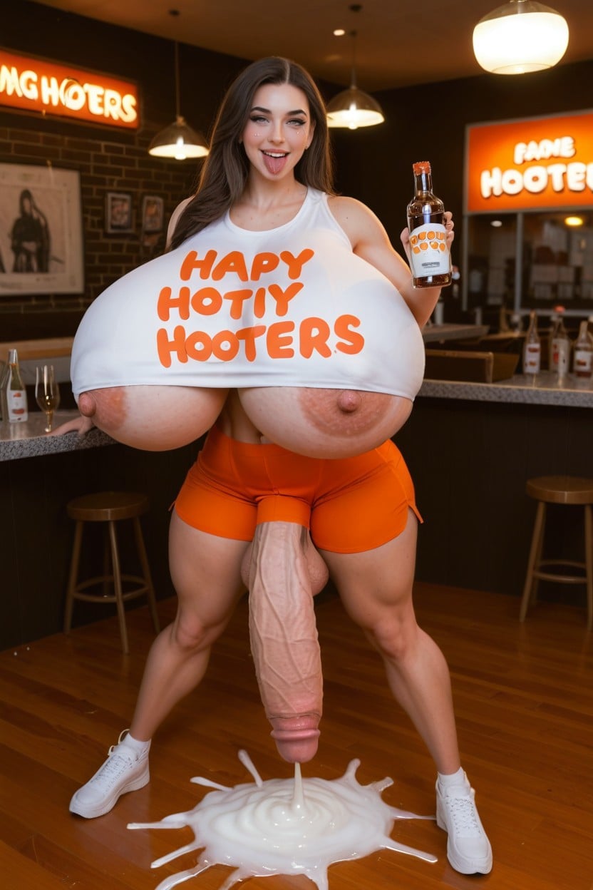 Cum On Tits, 18+, Happy Crying Shemale AI Porn
