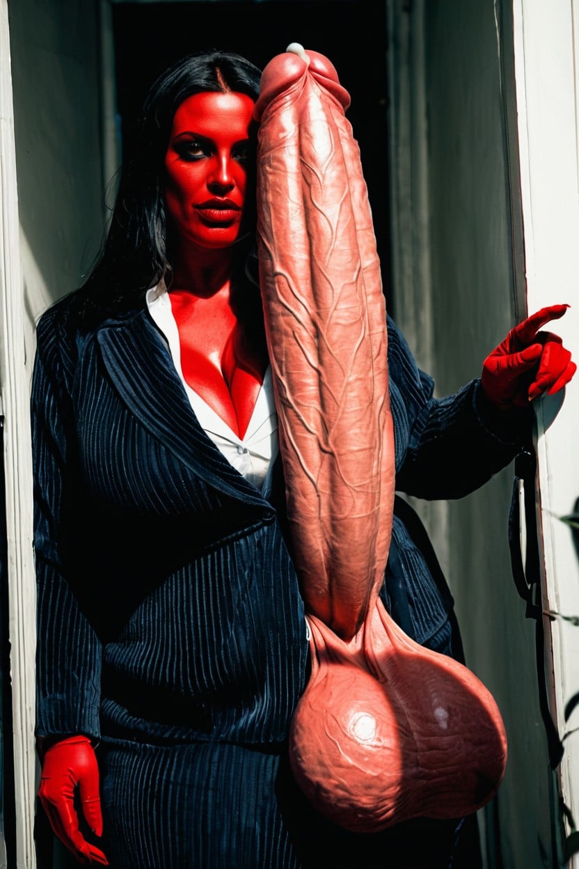 Hyper Gigantic Balls, Hyper Detailed Face, Nightmare Fuel Porno IA transsexuelle