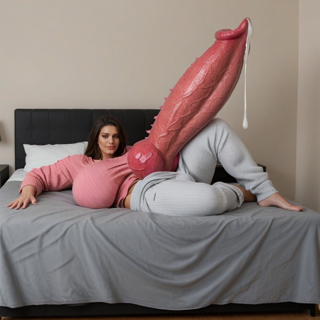 Lying On Bed, Bushy Pubic Hair, Lying On The Bed Shemale AI Porn