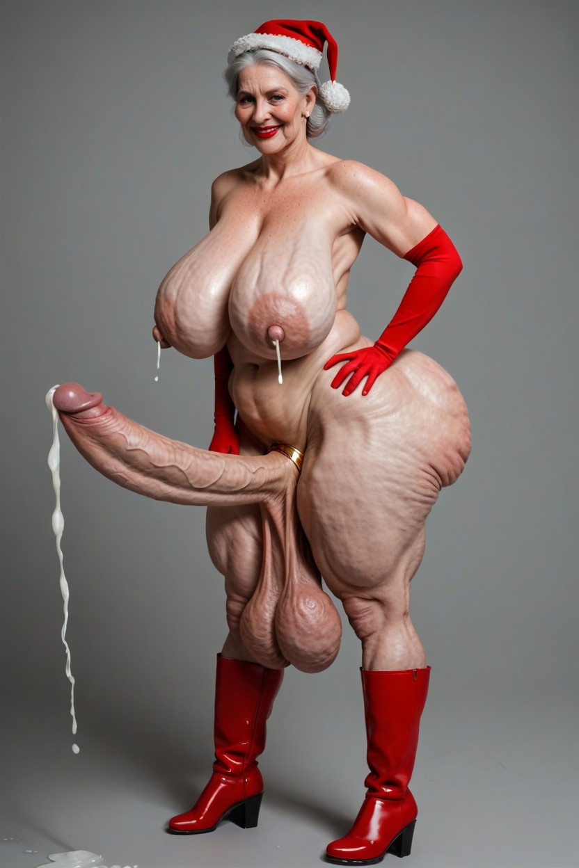 Wrinkles On Legs, Freckles, Saggy Breasts Shemale AI Porn