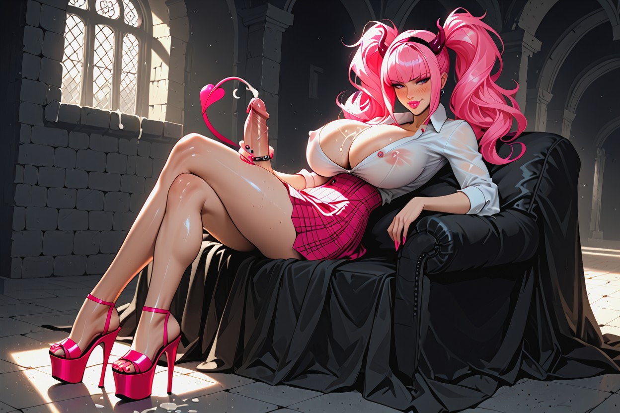 Erect Cock, Cock Piercing, Ultra Waist Shemale AI Porn