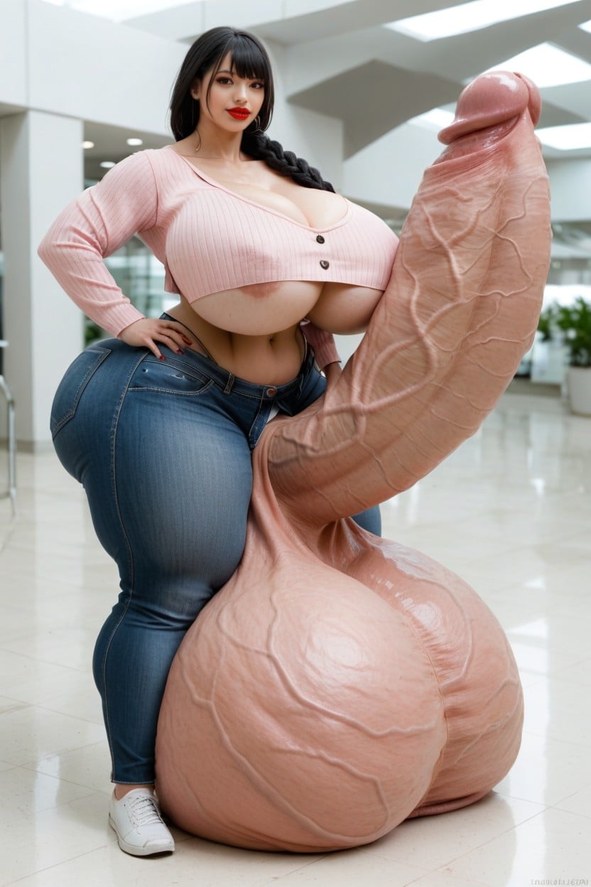 Hyper Gigantic Veiny Penis, Shoes, Crotch Shemale AI Porn