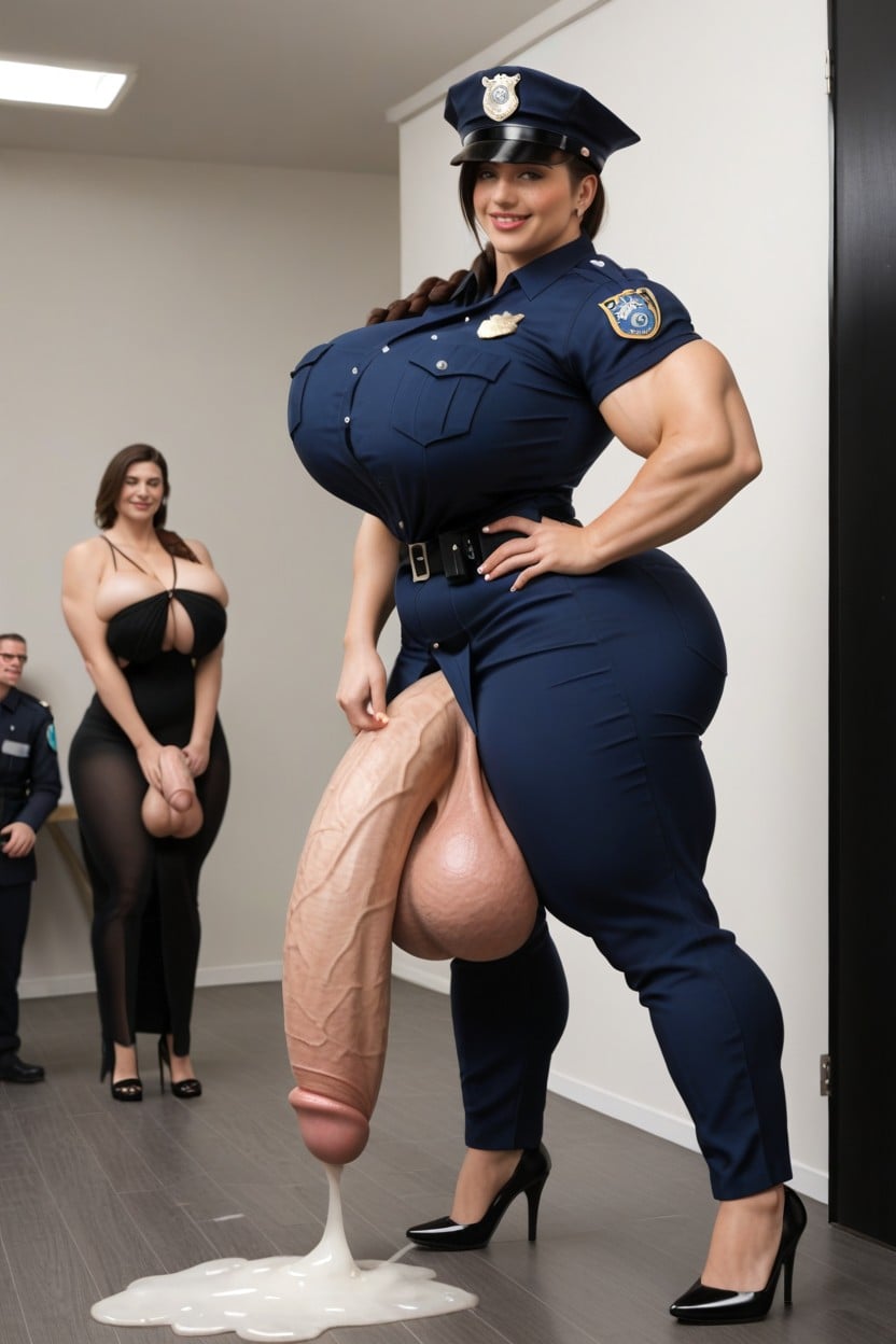 Huge Veins, Oiled Body, Extreme Hyper Flaccid Penis Shemale AI Porn