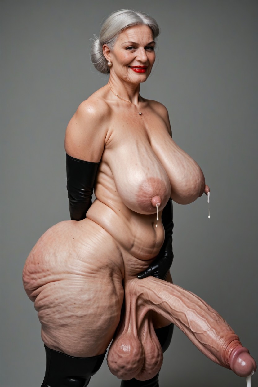 Belly Bulge, Parted Breasts, Stretch Marks Shemale AI Porn