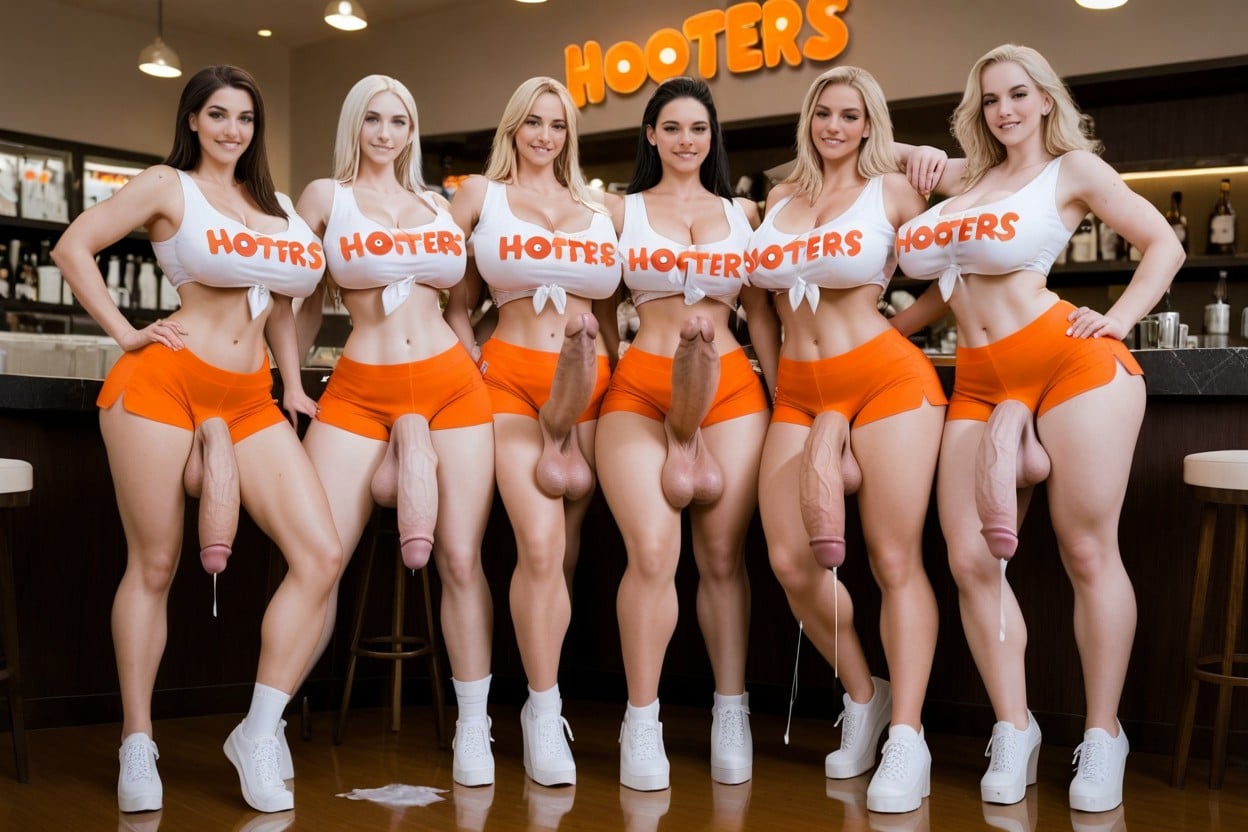 Harem, Fully Clothed, Group Of Futanaris Shemale AI Porn