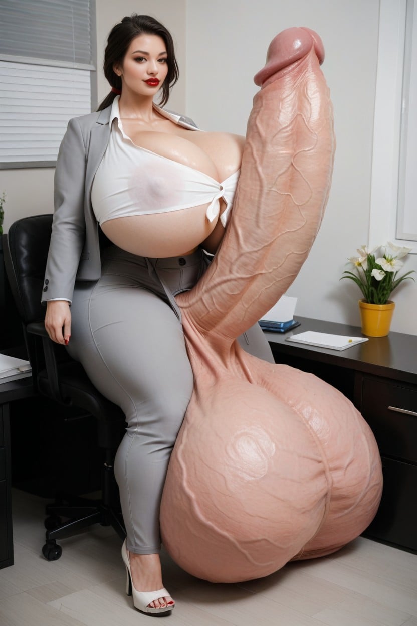 Penis Longer Than Body, Hyper Gigantic Testicles, Hyper Gigantic Testicles Shemale AI Porn