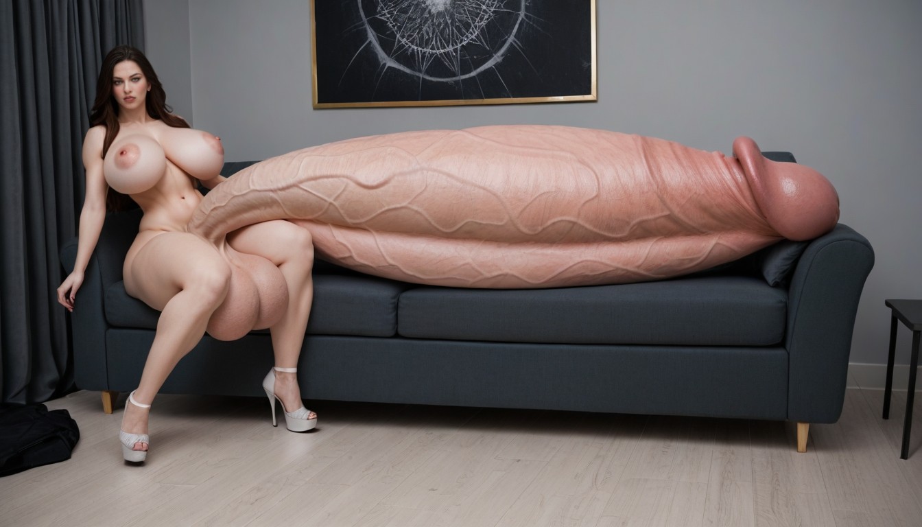 Gigantic Futa, Bored Out And Face Expression, Fashion Show Shemale AI Porn