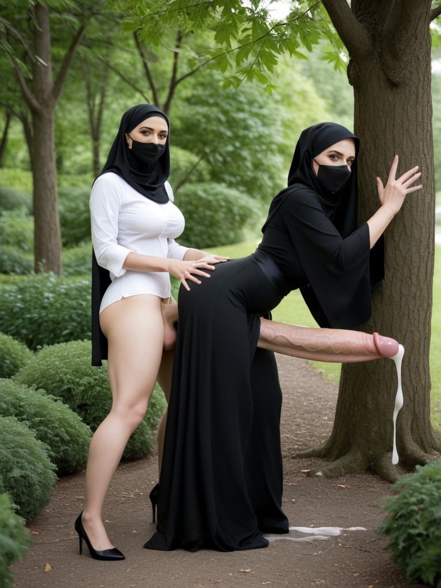 Forest, Excessive Cum Leaking, Hijab Shemale AI Porn