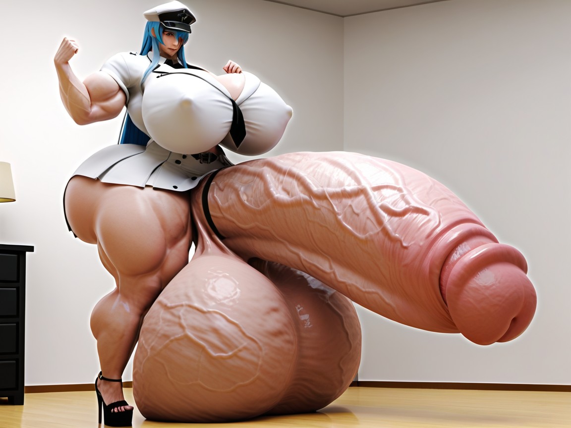 Looking At Viewer, D Render, Impossibly Long Hyper Penis Shemale AI Porn