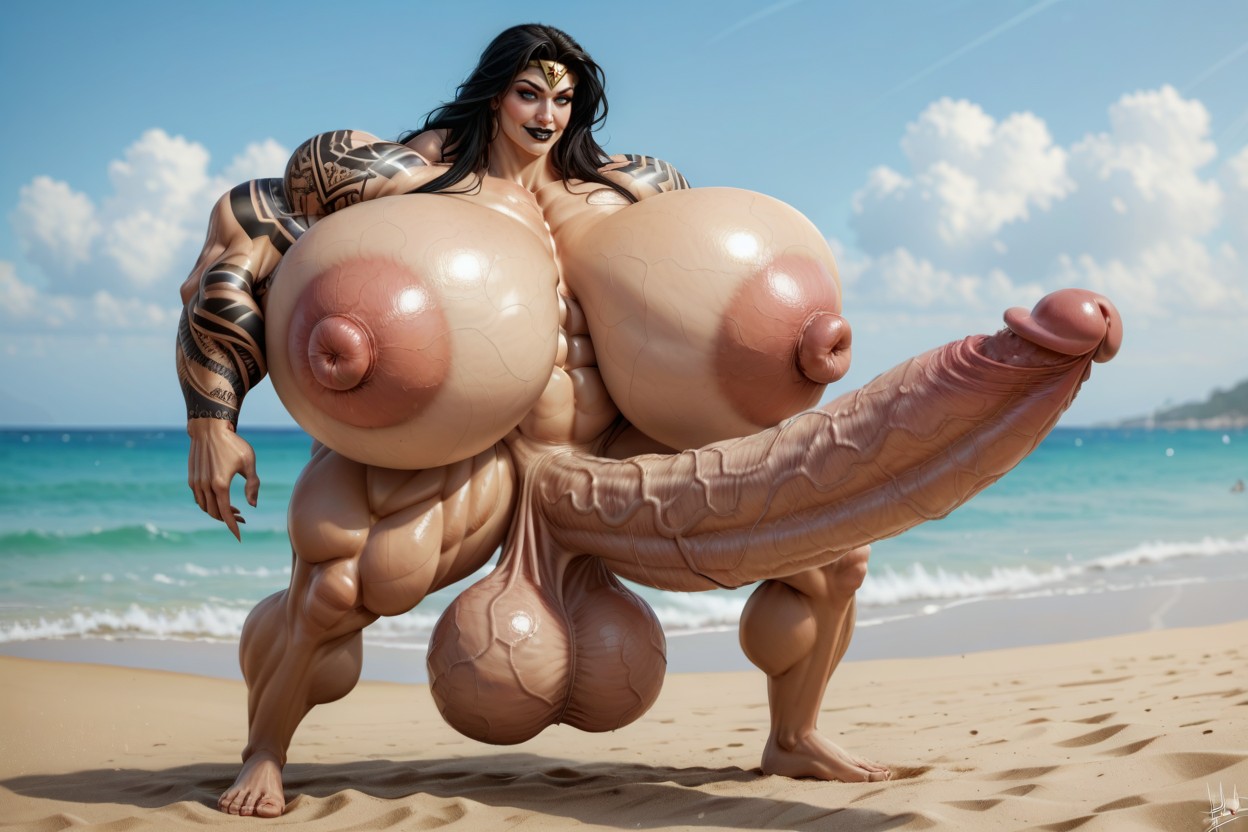 Art Style Of Devil Hs, Hdr, Extremely Gigantic Breasts Shemale AI Porn