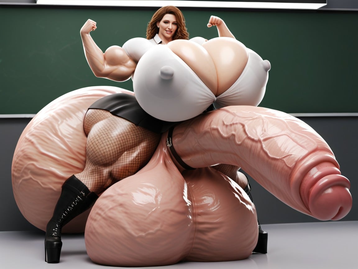 Hyper Gigantic Veiny Penis, D Render, Hyper Gigantic Testicles Porno shemale IA