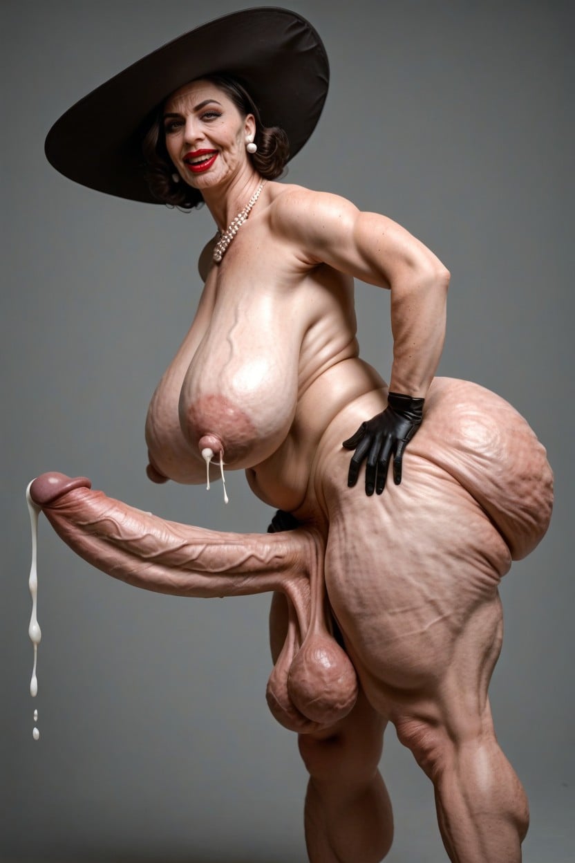 Hyper Loose Sagging Breasts, Parted Breasts, Saggy Ass Shemale AI Porn