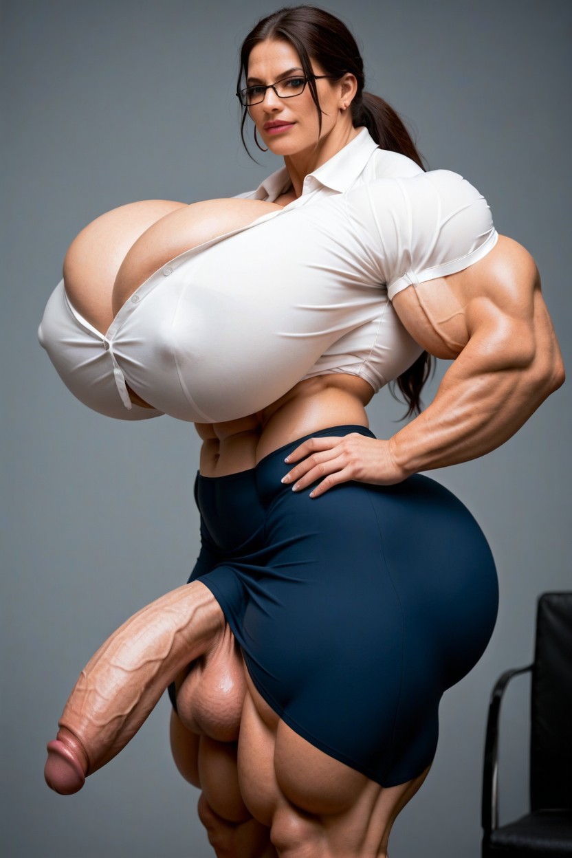50+, Gigantic Latissimus Dorsi, Broad Shoulders Shemale AI Porn