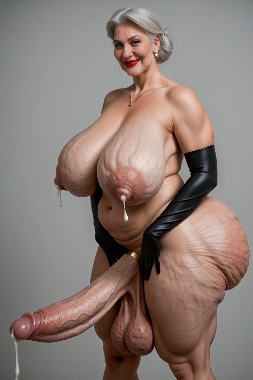 Parted Breasts, Solo, Flabby Wrinkly Arms Shemale AI Porn