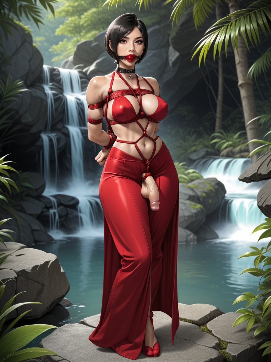 Wearing Heavy Steel Collar, Layers Rope Bondage, Rope Bondage In Shibari Style Porno shemale IA