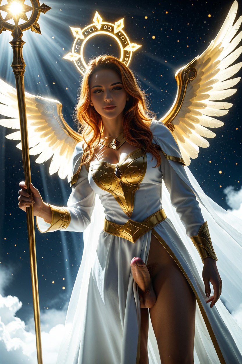 Anime Inspired Divine Design, Ethereal Cinematic Lighting, Healing Guardian 쉬메일 AI 포르노
