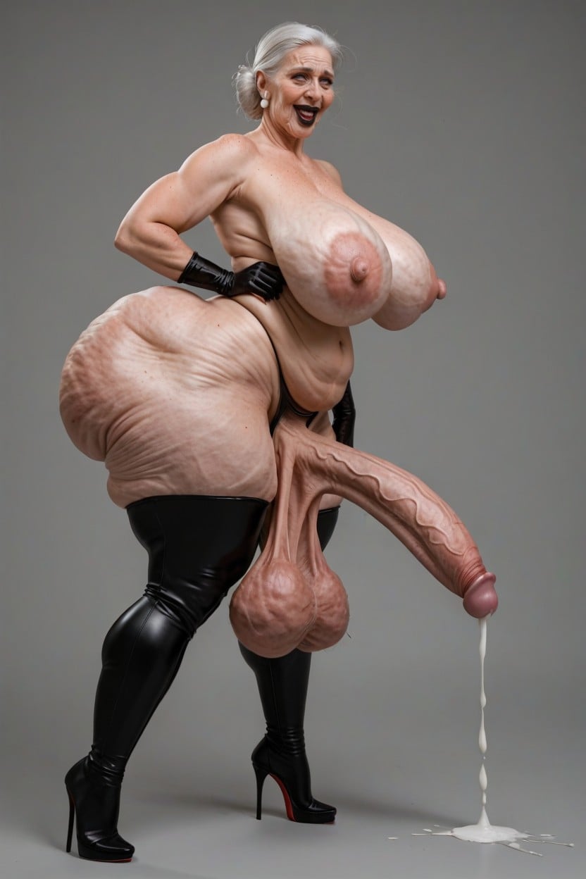 Bimbo, Hyper Saggy Balls, Old Lady 人妖AI黃片