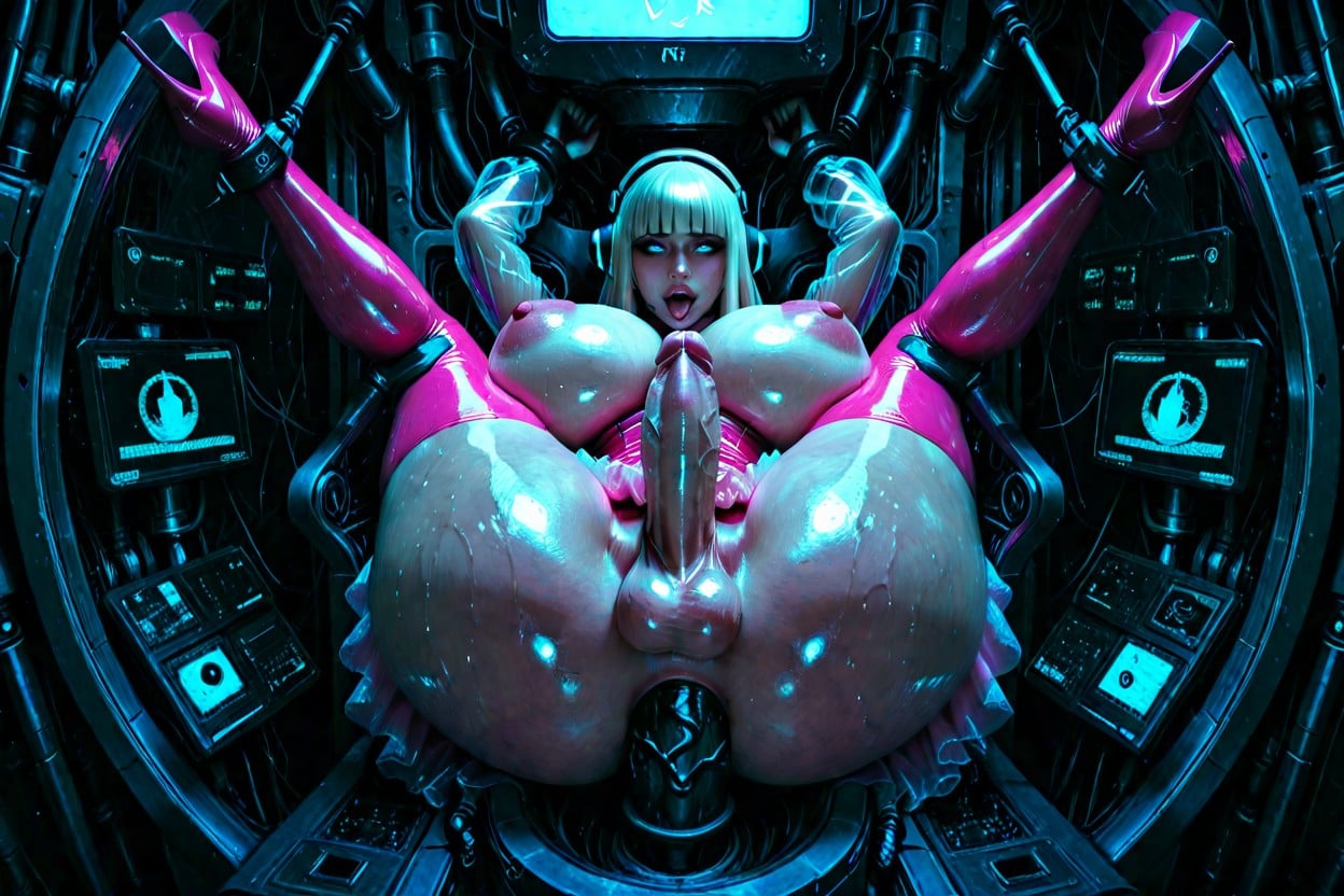 Sex Machine, 全身, Limbs Stuck In Machine 人妖AI色情