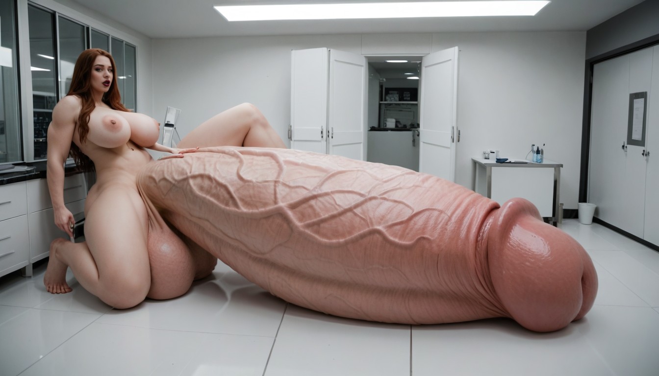 Gigantic Penis, Looking At Penis, Gigantic Testicles ニューハーフAIポルノ