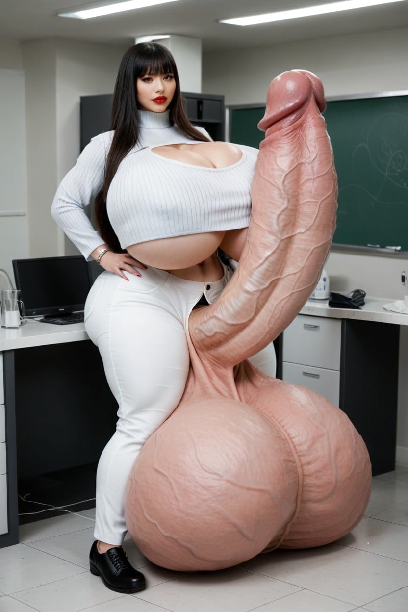 20+, Breast Expansion, Red Lipstick Shemale AI Porn