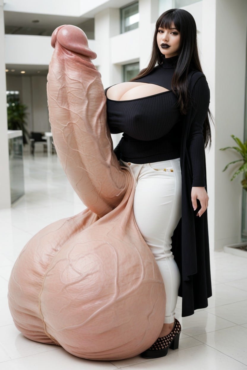 Hyper Long Penis, Black Hair, Huge Hyper Ass 人妖AI黃片