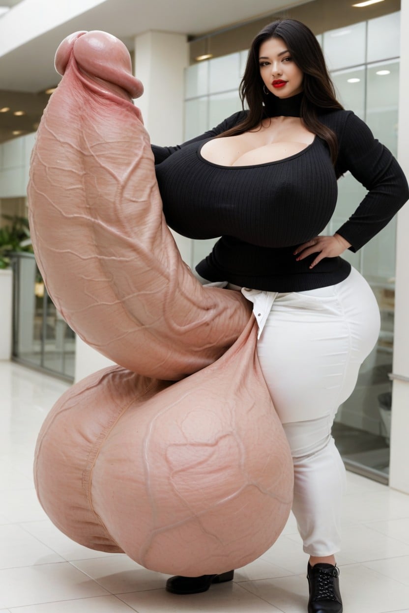 Hyper Gigantic Testicles, Hyper Thick Penis, Hyper Gigantic Veiny Penis ニューハーフAIポルノ