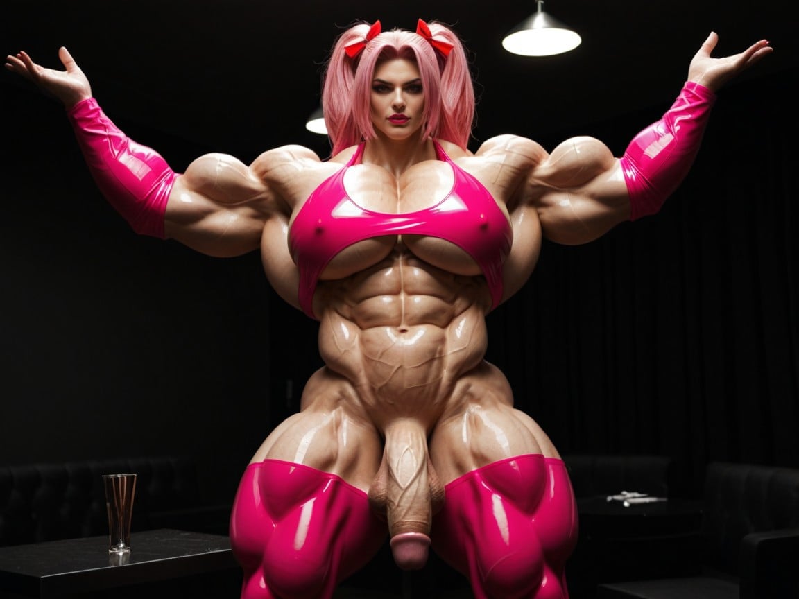 Gigantic Latissimus Dorsi, Visible Midriff, Néon Travesti IA Pornô