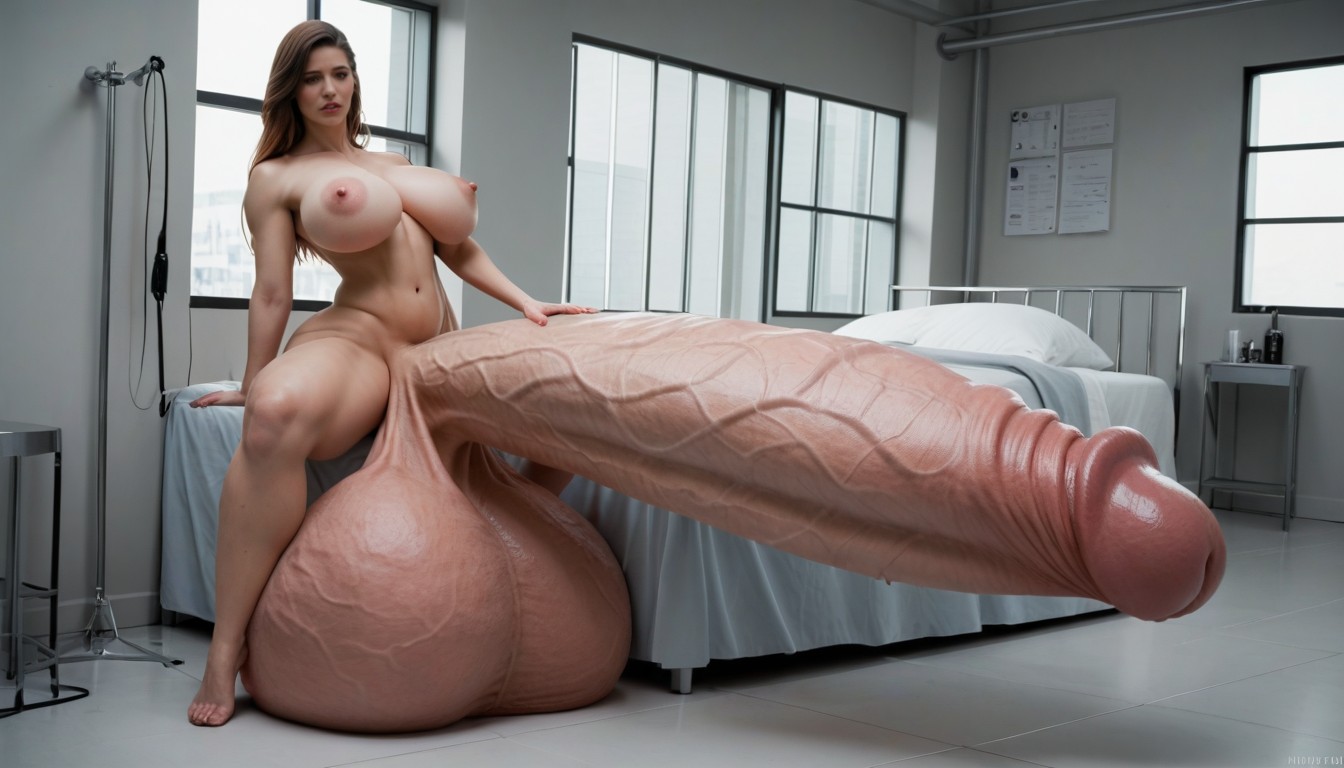 Gigantic Testicles, Hyper Supersized Penis, Impossibly Long Hyper Penis Shemale AI Porn